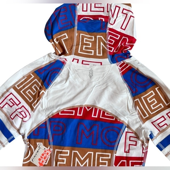 NWT Free People Dawn To Dusk Printed Hoodie in FPM Combo - Picture 8 of 9